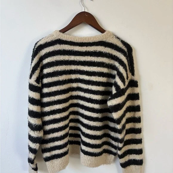 Rylee + Cru Black and Cream Striped Sweater - Picture 3 of 3
